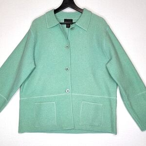 Sigrid Olsen Sport Wool 3-Button Cardigan Sweater‎ Size Large #471